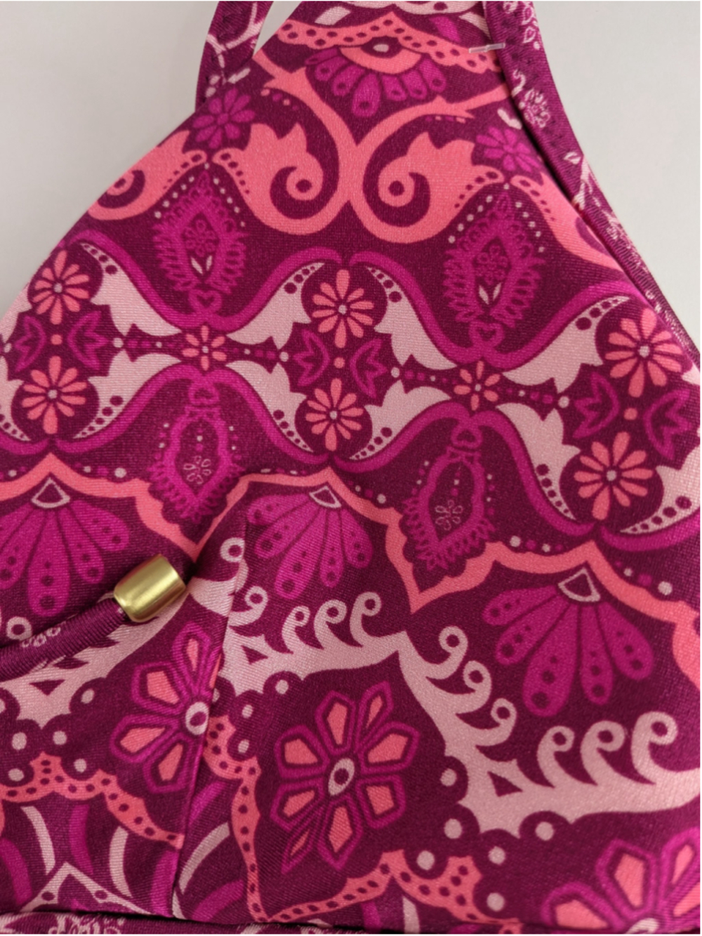Tigerlily Magenta Pink Printed Floral Bikini Top Large - Picture 2 of 9